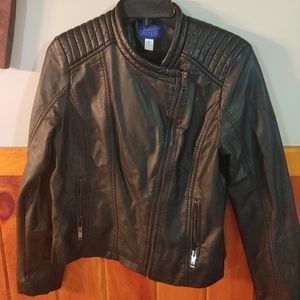 Vegan leather moto jacket